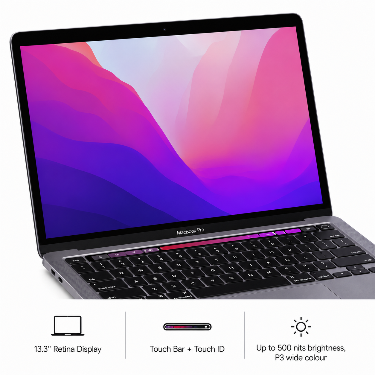 Apple MacBook Pro 13-inch (M2 Chip, 8-Core CPU, 10-Core GPU, 8GB RAM, 512GB SSD, Space Gray, 2022)