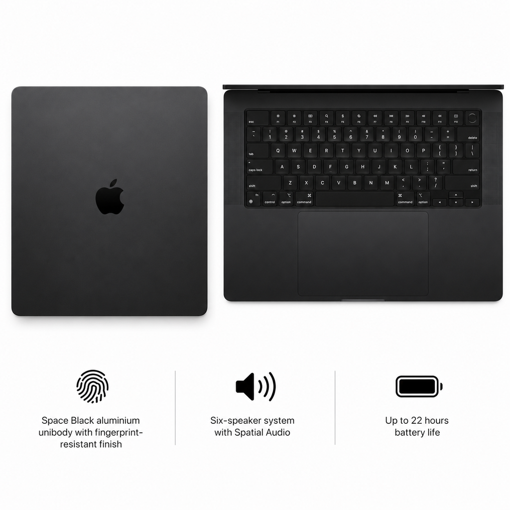 Apple MacBook Pro 16-inch (M3 Pro Chip, 12-Core CPU, 18-Core GPU, 18GB RAM, 512GB SSD, Space Black, 2023)