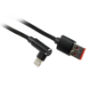 1M USB AM to Right Angle Lightning Cable, Heavy Duty, Metal + Braid