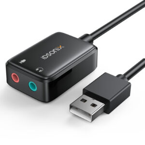 Idsonix USB Multi-Function External Sound Card - Black