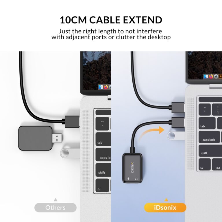 Idsonix USB Multi-Function External Sound Card - Black
