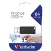 Verbatim PinStripe 64 GB USB 2.0 Type A Flash Drive - Black