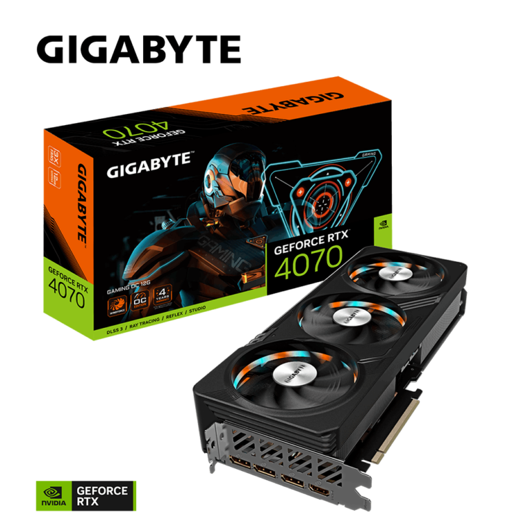 Gigabyte RTX 4070 GPU PCIe16 DP(3) HDMI, 12GB GDDR6X Gaming OC