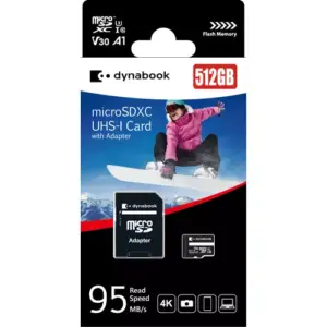 Dynabook microSDXC UHS-I Card with Adapter 95 MB/s Read Speed 512 GB