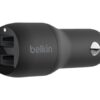 Belkin BOOST CHARGE Dual Charger Car power adapter 24 Watt 4.8 A  2 output connectors (USB) - Black
