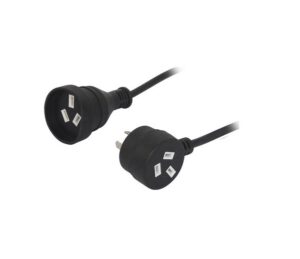 Extension Leads Piggy-Back Black
