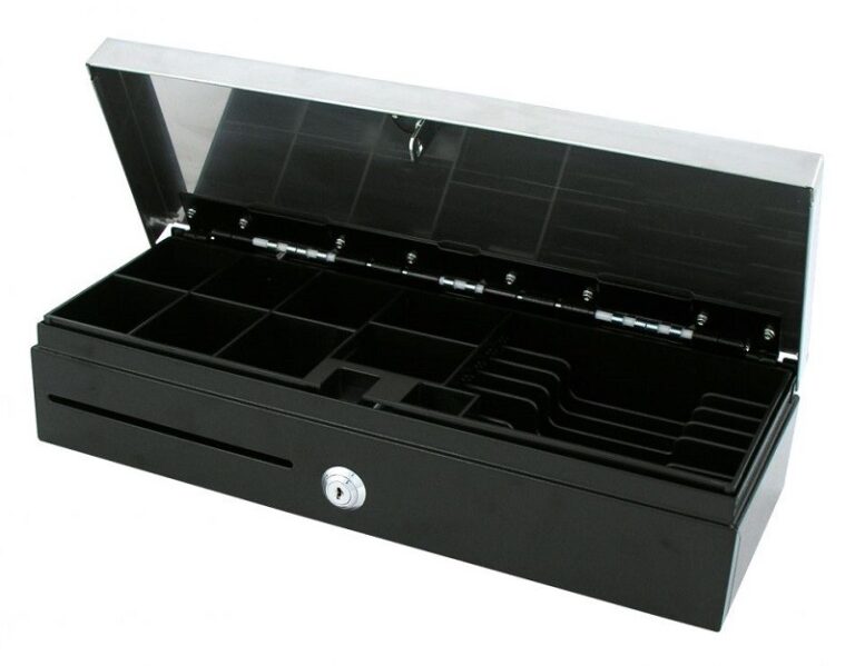 VPOS Cash Drawer Fliptop 6 Note 8 Coin 24V Black CDDIECFLIP
