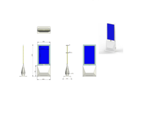 Commbox Glass Kiosk 1-Sided 43" Display 700 Nits 1920X1080, Wifi Android 9