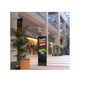 Commbox LED Banner 72" 1.9mm PP With Floor Stand Frame Display Cabinet
